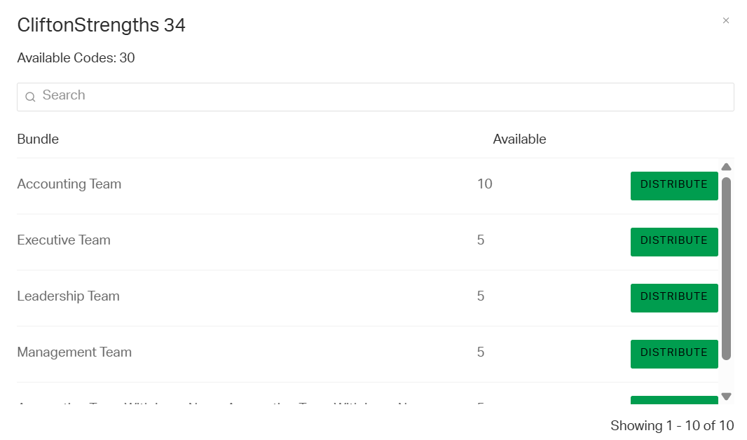 Screenshot of the Bundles window.