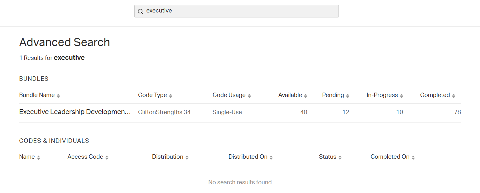 Screenshot of the search results.