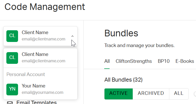 Screenshot of the drop-down list.